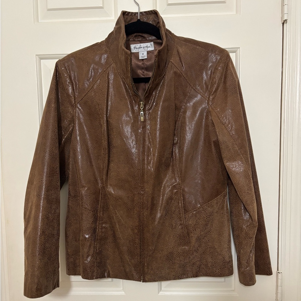 PRESTON & YORK Rich Brown Genuine Leather Jacket